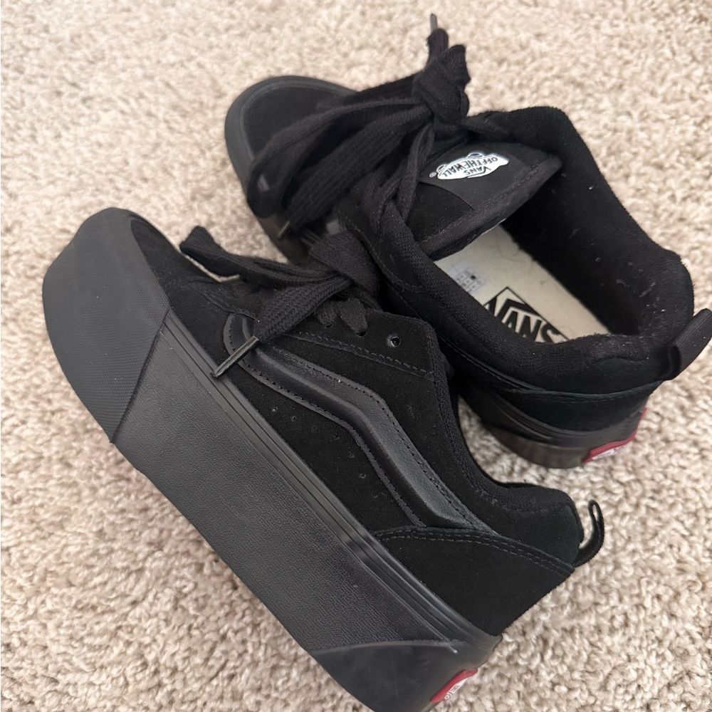 Vans KnuSkool Stack Black Platform Sneakers
